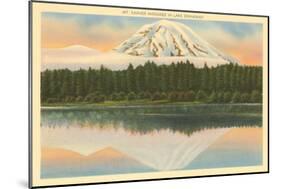 Mt. Rainier, Lake Spanaway, Washington-null-Mounted Art Print