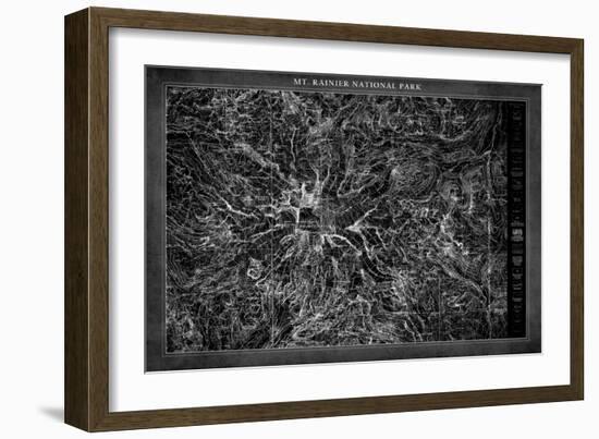 Mt. Rainier  Map-GI ArtLab-Framed Giclee Print