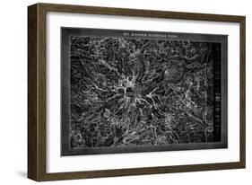 Mt. Rainier  Map-GI ArtLab-Framed Giclee Print