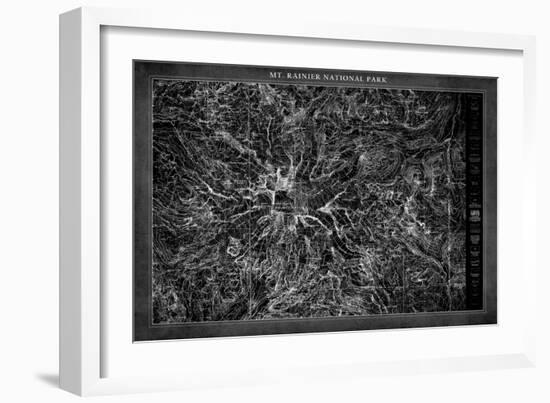 Mt. Rainier  Map-GI ArtLab-Framed Giclee Print