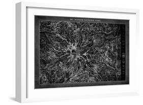 Mt. Rainier  Map-GI ArtLab-Framed Giclee Print
