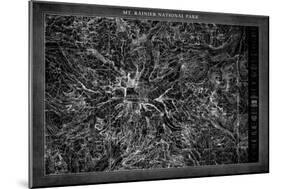 Mt. Rainier  Map-GI ArtLab-Mounted Giclee Print