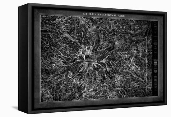 Mt. Rainier  Map-GI ArtLab-Framed Stretched Canvas