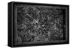 Mt. Rainier  Map-GI ArtLab-Framed Stretched Canvas