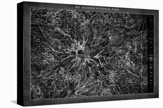 Mt. Rainier  Map-GI ArtLab-Stretched Canvas
