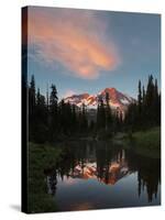 Mt Rainier Reflected in Mirror Pond, Mt Rainier NP, Washington, USA-Gary Luhm-Stretched Canvas