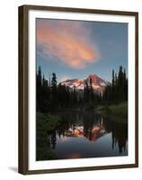 Mt Rainier Reflected in Mirror Pond, Mt Rainier NP, Washington, USA-Gary Luhm-Framed Premium Photographic Print