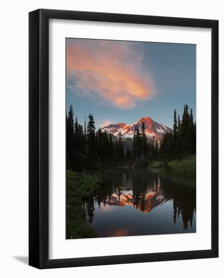 Mt Rainier Reflected in Mirror Pond, Mt Rainier NP, Washington, USA-Gary Luhm-Framed Photographic Print