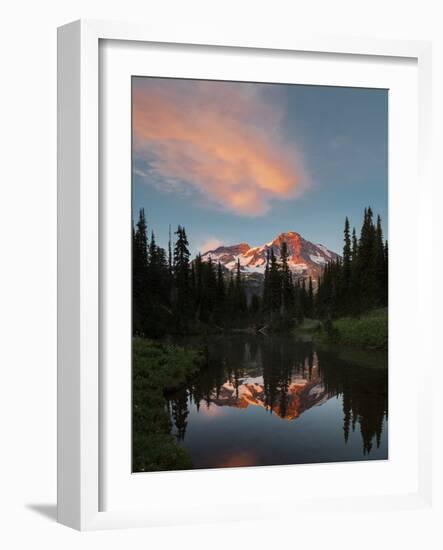 Mt Rainier Reflected in Mirror Pond, Mt Rainier NP, Washington, USA-Gary Luhm-Framed Photographic Print