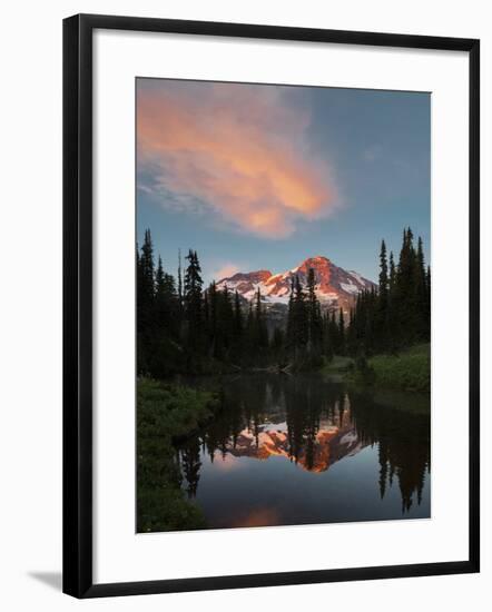 Mt Rainier Reflected in Mirror Pond, Mt Rainier NP, Washington, USA-Gary Luhm-Framed Photographic Print