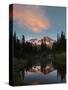 Mt Rainier Reflected in Mirror Pond, Mt Rainier NP, Washington, USA-Gary Luhm-Stretched Canvas
