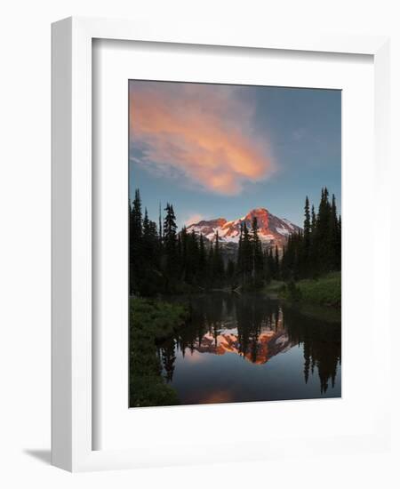 Mt Rainier Reflected in Mirror Pond, Mt Rainier NP, Washington, USA-Gary Luhm-Framed Photographic Print