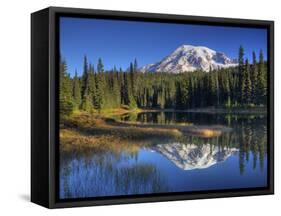 Mt. Rainier Reflected in Reflection Lake, Mt. Rainier National Park, Washington, Usa-Jamie & Judy Wild-Framed Stretched Canvas