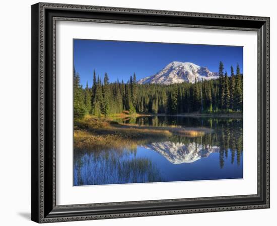 Mt. Rainier Reflected in Reflection Lake, Mt. Rainier National Park, Washington, Usa-Jamie & Judy Wild-Framed Photographic Print