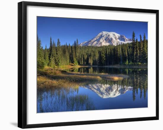 Mt. Rainier Reflected in Reflection Lake, Mt. Rainier National Park, Washington, Usa-Jamie & Judy Wild-Framed Photographic Print