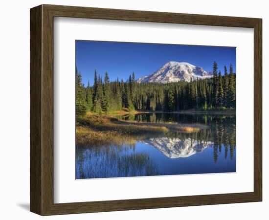Mt. Rainier Reflected in Reflection Lake, Mt. Rainier National Park, Washington, Usa-Jamie & Judy Wild-Framed Photographic Print