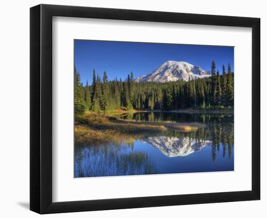 Mt. Rainier Reflected in Reflection Lake, Mt. Rainier National Park, Washington, Usa-Jamie & Judy Wild-Framed Photographic Print