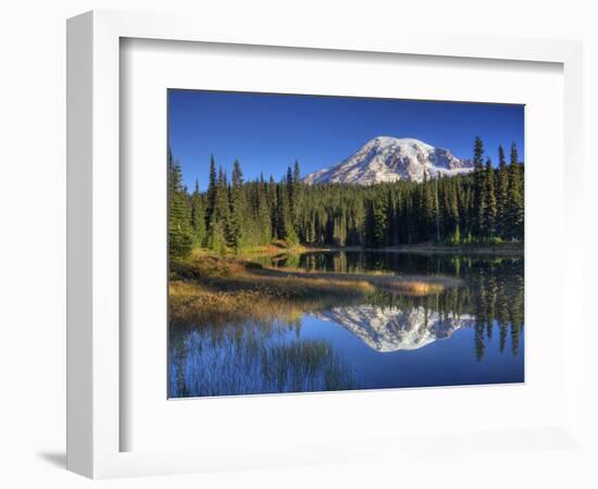 Mt. Rainier Reflected in Reflection Lake, Mt. Rainier National Park, Washington, Usa-Jamie & Judy Wild-Framed Photographic Print