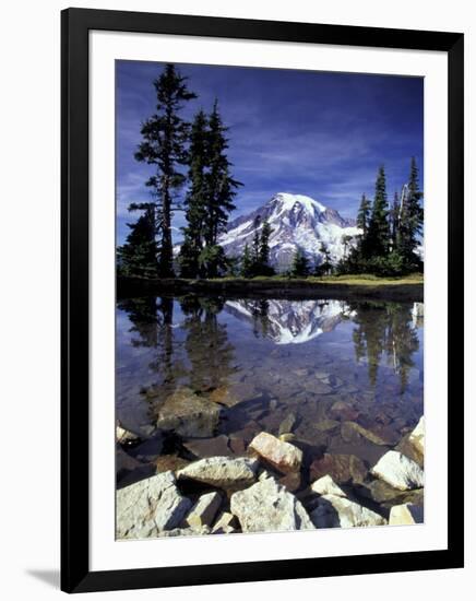 Mt. Rainier Reflected in Tarn, Mt. Rainier National Park, Washington, USA-Jamie & Judy Wild-Framed Photographic Print