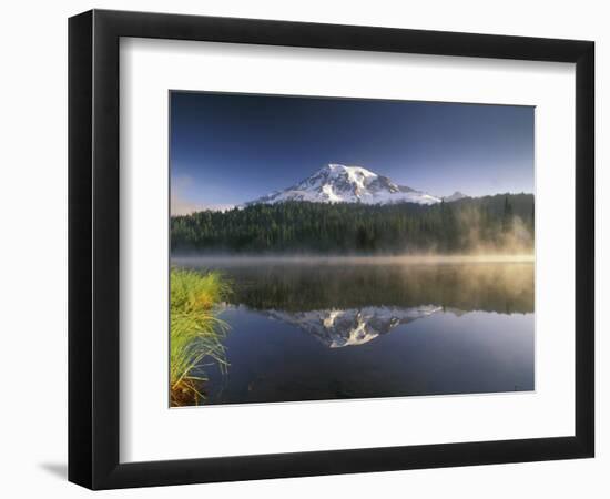Mt. Rainier Reflecting in Lake, Mt. Rainier National Park, Washington, USA-Gavriel Jecan-Framed Photographic Print
