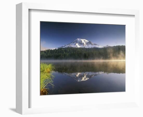 Mt. Rainier Reflecting in Lake, Mt. Rainier National Park, Washington, USA-Gavriel Jecan-Framed Photographic Print