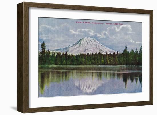 Mt. Rainier View - Rainier National Park-Lantern Press-Framed Art Print