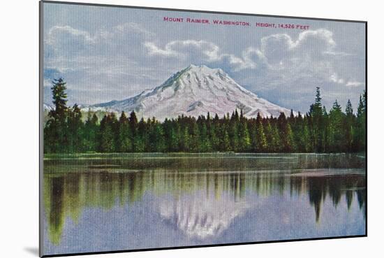 Mt. Rainier View - Rainier National Park-Lantern Press-Mounted Art Print