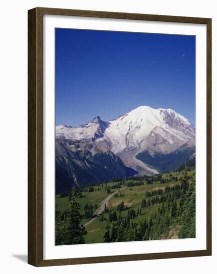 Mt. Rainier Viewed from Sourdough Ridge, Mt. Rainier NP, Wa-Greg Probst-Framed Premium Photographic Print