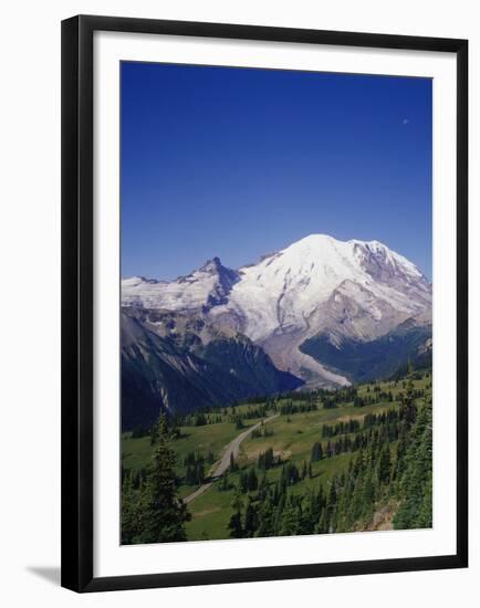 Mt. Rainier Viewed from Sourdough Ridge, Mt. Rainier NP, Wa-Greg Probst-Framed Premium Photographic Print