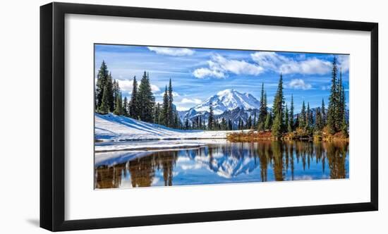 Mt. Rainier Vista-Michael Broom-Framed Art Print