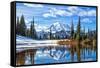 Mt. Rainier Vista-Michael Broom-Framed Stretched Canvas