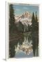 Mt. Rainier, WA - Mirror Lake with Mt. Reflection-Lantern Press-Framed Art Print