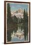 Mt. Rainier, WA - Mirror Lake with Mt. Reflection-Lantern Press-Framed Art Print