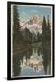 Mt. Rainier, WA - Mirror Lake with Mt. Reflection-Lantern Press-Framed Art Print