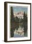 Mt. Rainier, WA - Mirror Lake with Mt. Reflection-Lantern Press-Framed Art Print