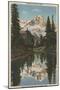 Mt. Rainier, WA - Mirror Lake with Mt. Reflection-Lantern Press-Mounted Art Print