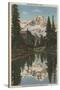Mt. Rainier, WA - Mirror Lake with Mt. Reflection-Lantern Press-Stretched Canvas