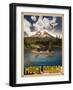 Mt Rainier-Old Red Truck-Framed Giclee Print