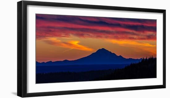 Mt Redoubt Volcano at Skilak Lake, Alaska, the Aleutian Mountain Range-null-Framed Photographic Print