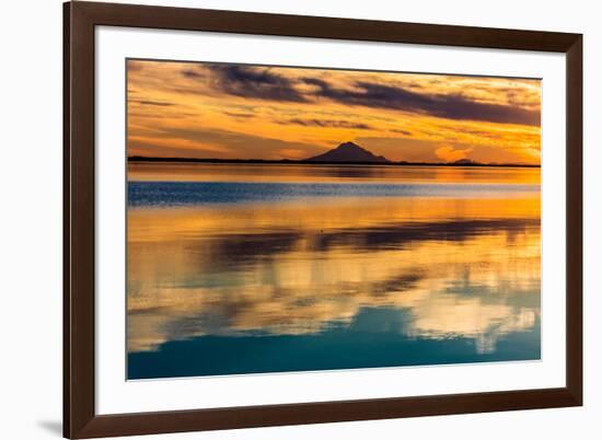 Mt Redoubt Volcano at Skilak Lake, Alaska, the Aleutian Mountain Range-null-Framed Photographic Print