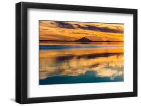 Mt Redoubt Volcano at Skilak Lake, Alaska, the Aleutian Mountain Range-null-Framed Photographic Print