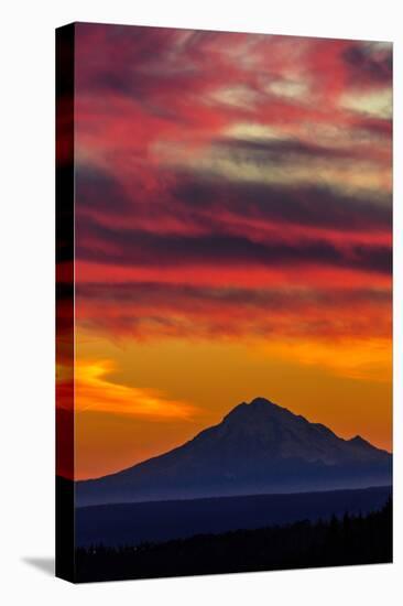 Mt Redoubt Volcano at Skilak Lake, Alaska, the Aleutian Mountain Range-null-Stretched Canvas