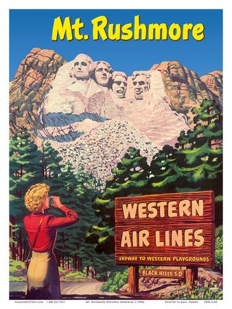 Mount Rushmore Memorial South Dakota United States Travel Advertisement Poster 