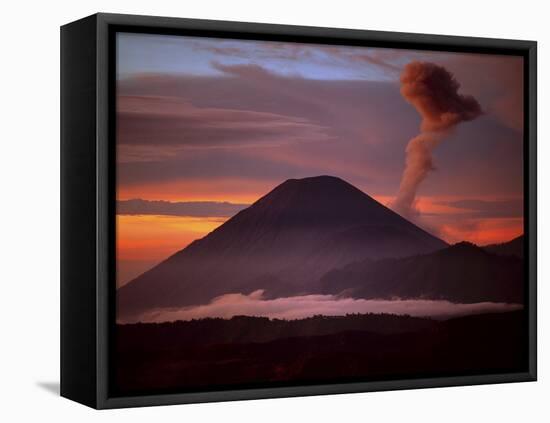 Mt. Semeru Emits Plume of Smoke at Sunrise, Indonesia-Jim Zuckerman-Framed Stretched Canvas