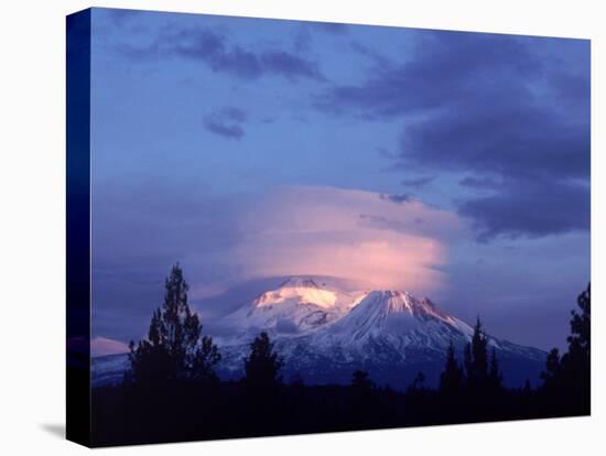 Mt. Shasta at Dusk-Mark Gibson-Stretched Canvas