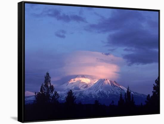 Mt. Shasta at Dusk-Mark Gibson-Framed Stretched Canvas