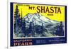 Mt. Shasta Pear Label-null-Framed Art Print