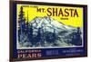 Mt. Shasta Pear Label-null-Framed Art Print