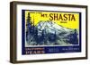 Mt. Shasta Pear Label-null-Framed Premium Giclee Print