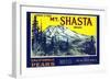 Mt. Shasta Pear Label-null-Framed Premium Giclee Print